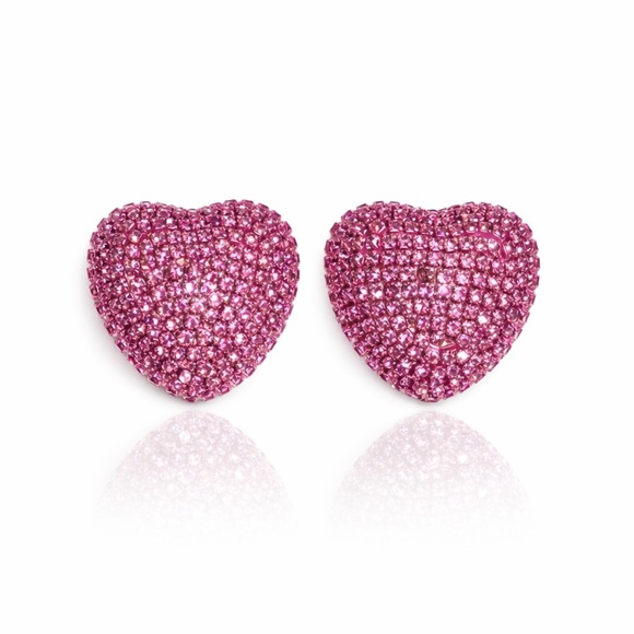 Anthropologie Jewelry - ⚜️ Pink Heart Stud Earrings